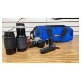 Pentax Camera With Accessories And Bag