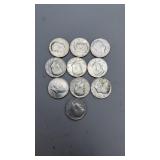 10 Kennedy Half Dollars