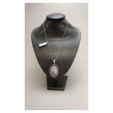 Black Rutile Pendant Necklace W/Chain-