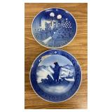 2 Royal Copenhagen Denmark Plates