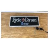 Vintage Fyfe & Drum Lighted Display Beer Sign
