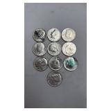 10 Kennedy Half Dollars