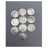 10 Kennedy Half Dollars