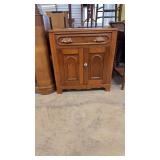 Antique Dry Sink W/Hand Carved Drawer Pulls