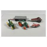 Cast Iron & Diecast Tractors W/Implements