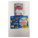 3-Unopened Packs of 1988/1989 Baseball Cards