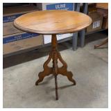 Vintage Wooden Pedestal Side Table