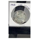 1967 Canadian Silver Half Dollar 80% Silver