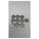 10 Kennedy Half Dollars