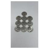 10 Kennedy Bicentennial Half Dollars