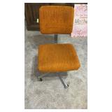 Orange Upholstered Swivel Desk Chair