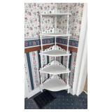 5-Tier White Corner Etagere Stand