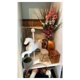 Wicker Shelf W/ Home Decor