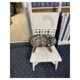 Wicker Chair with Stool