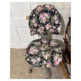Rolling Office Chair with Floral Cover