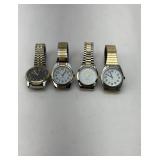 4 Menï¿½s Wrist Watches 2 Tone Color Analog