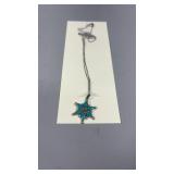 Turquoise Flower Western Style Pendant & Necklace