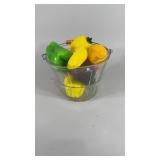 Glass Fruit in Glass Basket