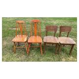 4- Wooden Chairs