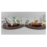 10 Carousel Figurines  with a Display Base