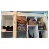 4 Shelves of Linens,Bedding,Pillows
