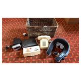 Electronics and Wicker Basket