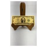 24kt Glod Foil Plated Replica of the US $2 Bill