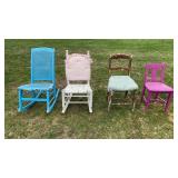 2 Wooden Chairs & 2 Rocking Chairs