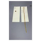 14kt Garnet Necklace Charm, Gold Plated Chain