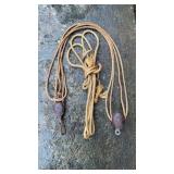 Antique Wood Block Pulleys w/ Rope