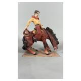 Rodeo Cowboy Bucking Bronco Horse Figurine