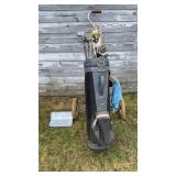 Vintage Golf Club Set W/Tow Cart And Balls