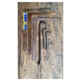 3 Rafter Squares & 3 Crow Bars