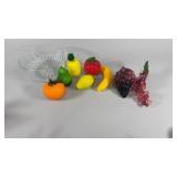 Glass Fruit in Glass Bowl