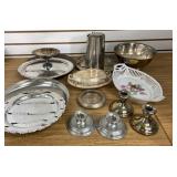 Assortment of Serving Trays and Candle Holders
