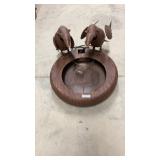 Tin Folk Art Style Crow Fountain