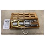 Old School Horseshoes Set in Wood Box