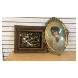 Gilded Framed Reverse Glass Painting and Beveled