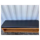 Padded Wooden Bench Tear In Cushion