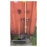 Lawn Rake & 3 Shovels
