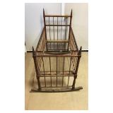 Antique Wooden Crib Made by The Kenosha Crib Co.