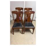 Oak T-Back Chairs (x4)