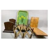 Book Shelves- Metal Tray and Sifter - Coat Rack