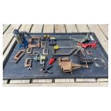 Lot Of Various Clamps And Small Vises