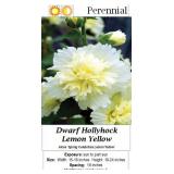 4 Yellow Lemon Double Hollyhock Plants