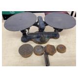Cast Iron Balance Scales with Weights