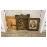 3 Gilded Framed Pictures