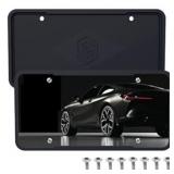Silicone Black License Plate Frame Covers 2 Pack-