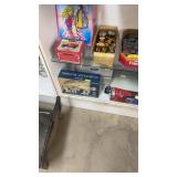 Shelf  Variety of Cut Glass and Other Glass
