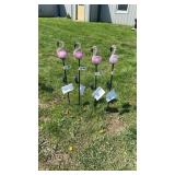 4 31' Glass Flamingo Solar Light Decorations